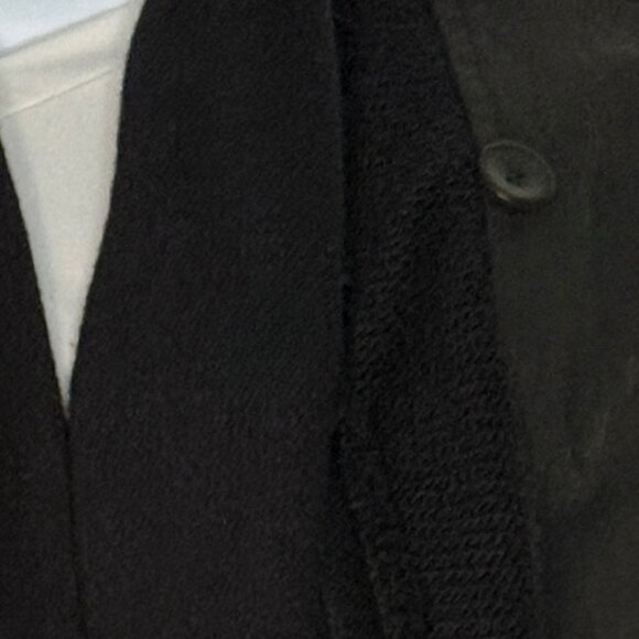 Free People Black Denim Fringe Scarf Jacket – Size 6 – Boho Layered Look - Picture 7 of 12